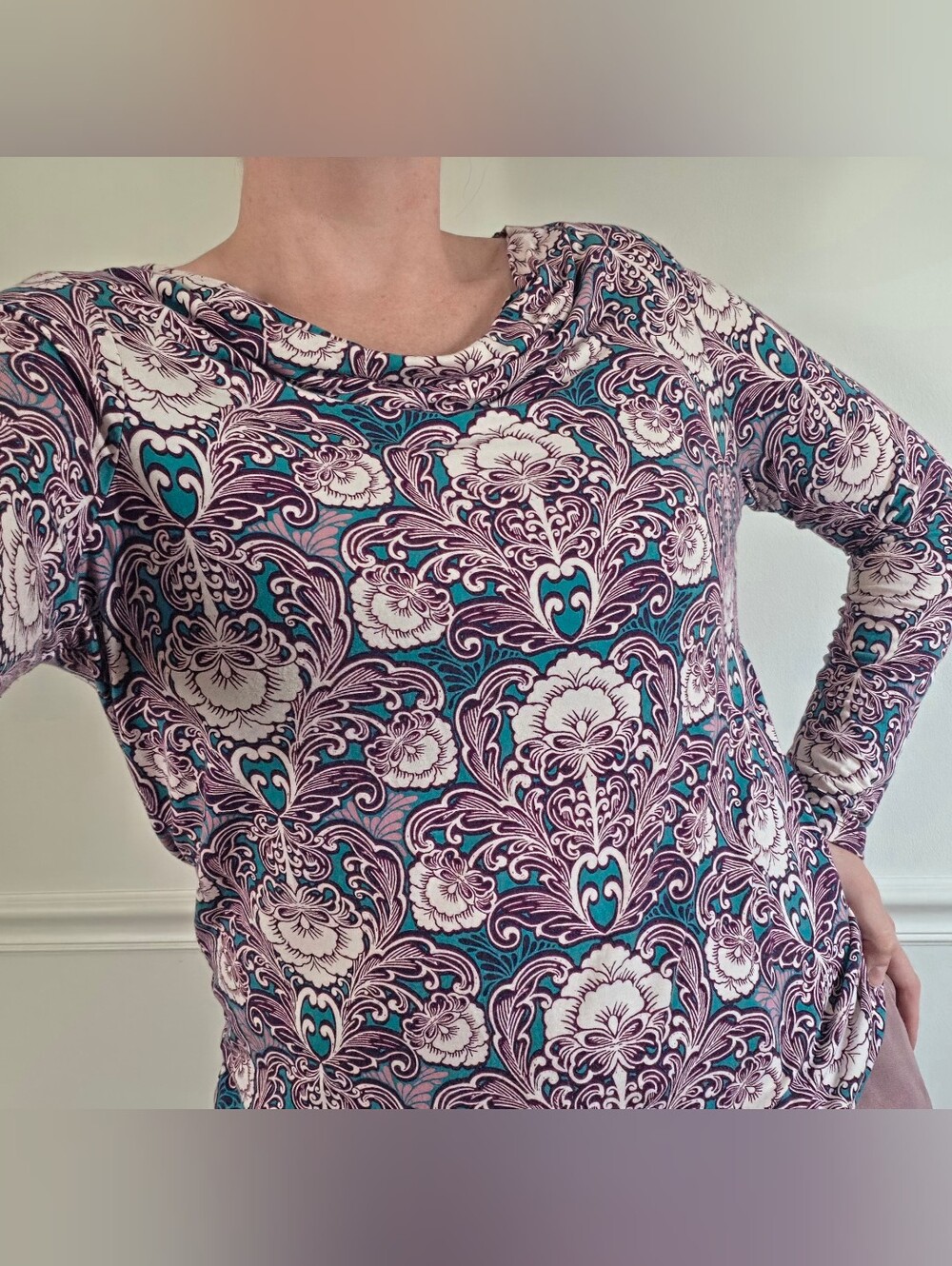 Talbots Cowl Neck Floral Top